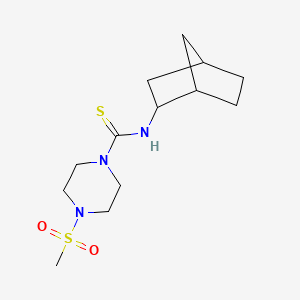 molecular formula C13H23N3O2S2 B4593049 N-双环[2.2.1]庚-2-基-4-(甲磺酰基)-1-哌嗪甲硫酰胺 