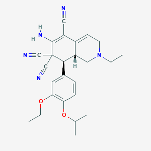 6-amino-8-(3-ethoxy-4-isopropoxyphenyl)-2-ethyl-2,3,8,8a-tetrahydro-5,7,7(1H)-isoquinolinetricarbonitrile