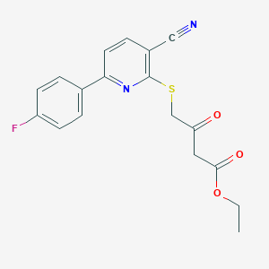 molecular formula C18H15FN2O3S B459308 Ethyl 4-{[3-cyano-6-(4-fluorophenyl)pyridin-2-yl]sulfanyl}-3-oxobutanoate CAS No. 488854-46-2