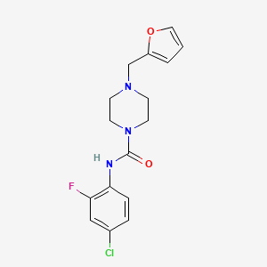 molecular formula C16H17ClFN3O2 B4593083 N-(4-CHLORO-2-FLUOROPHENYL)-4-[(FURAN-2-YL)METHYL]PIPERAZINE-1-CARBOXAMIDE 