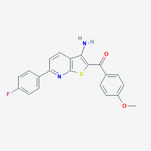 molecular formula C21H15FN2O2S B459310 [3-Amino-6-(4-fluorophenyl)thieno[2,3-b]pyridin-2-yl](4-methoxyphenyl)methanone 