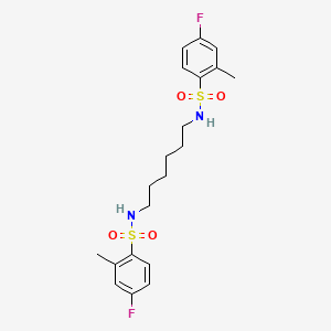 4-fluoro-N-[6-[(4-fluoro-2-methylphenyl)sulfonylamino]hexyl]-2-methylbenzenesulfonamide