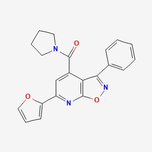 molecular formula C21H17N3O3 B4593117 [6-(2-FURYL)-3-PHENYLISOXAZOLO[5,4-B]PYRIDIN-4-YL](1-PYRROLIDINYL)METHANONE 