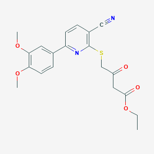 Ethyl 4-{[3-cyano-6-(3,4-dimethoxyphenyl)pyridin-2-yl]sulfanyl}-3-oxobutanoate