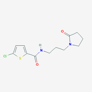 molecular formula C12H15ClN2O2S B4593153 5-chloro-N-[3-(2-oxopyrrolidin-1-yl)propyl]thiophene-2-carboxamide 