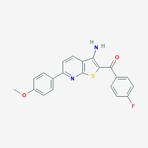 molecular formula C21H15FN2O2S B459317 [3-Amino-6-(4-methoxyphenyl)thieno[2,3-b]pyridin-2-yl](4-fluorophenyl)methanone 