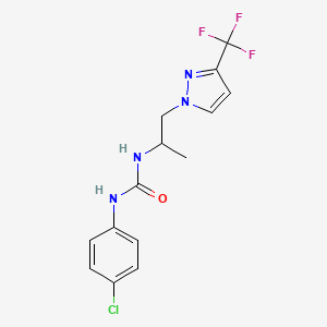 1-(4-chlorophenyl)-3-{1-[3-(trifluoromethyl)-1H-pyrazol-1-yl]propan-2-yl}urea