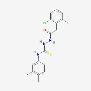 molecular formula C17H17ClFN3OS B4593176 2-[(2-氯-6-氟苯基)乙酰]-N-(3,4-二甲苯基)肼基硫代氨基甲酰胺 