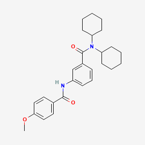 molecular formula C27H34N2O3 B4593183 N,N-二环己基-3-[(4-甲氧基苯甲酰)氨基]苯甲酰胺 