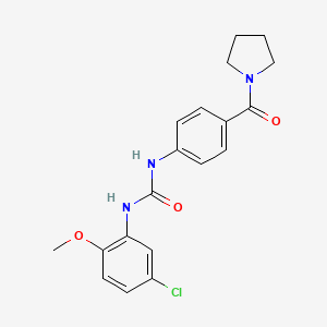 molecular formula C19H20ClN3O3 B4593184 N-(5-氯-2-甲氧基苯基)-N'-[4-(1-吡咯烷基羰基)苯基]脲 