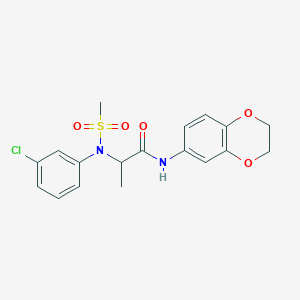 N~2~-(3-chlorophenyl)-N-(2,3-dihydro-1,4-benzodioxin-6-yl)-N~2~-(methylsulfonyl)alaninamide