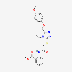 methyl 2-{[({4-ethyl-5-[(4-methoxyphenoxy)methyl]-4H-1,2,4-triazol-3-yl}sulfanyl)acetyl]amino}benzoate