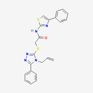 molecular formula C22H19N5OS2 B4593222 2-[(4-烯丙基-5-苯基-4H-1,2,4-三唑-3-基)硫代]-N-(4-苯基-1,3-噻唑-2-基)乙酰胺 