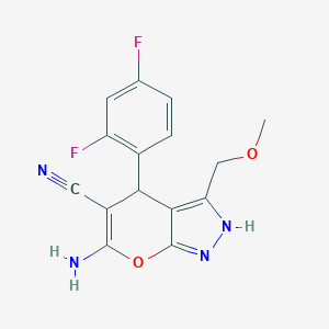 6-Amino-4-(2,4-difluoro-phenyl)-3-methoxymethyl-1,4-dihydro-pyrano[2,3-c]pyrazole-5-carbonitrile