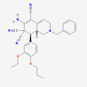 (8S,8aR)-6-amino-2-benzyl-8-(3-ethoxy-4-propoxyphenyl)-1,3,8,8a-tetrahydroisoquinoline-5,7,7-tricarbonitrile