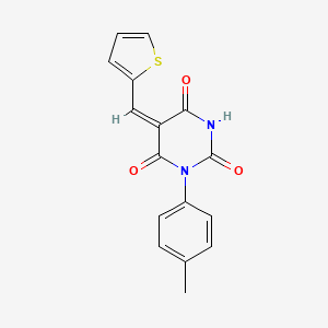 (5E)-1-(4-METHYLPHENYL)-5-[(THIOPHEN-2-YL)METHYLIDENE]-1,3-DIAZINANE-2,4,6-TRIONE