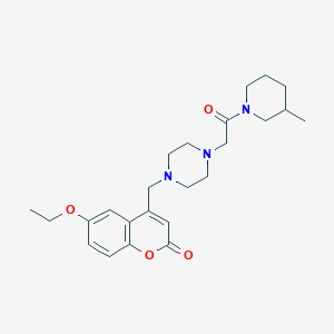 molecular formula C24H33N3O4 B4593254 6-乙氧基-4-({4-[2-(3-甲基-1-哌啶基)-2-氧代乙基]-1-哌嗪基}甲基)-2H-色烯-2-酮 