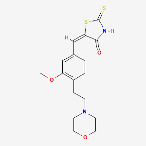 molecular formula C17H20N2O3S2 B4593255 5-{3-甲氧基-4-[2-(4-吗啉基)乙基]亚苄基}-2-硫代-1,3-噻唑烷-4-酮 