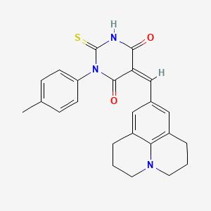 molecular formula C24H23N3O2S B4593274 1-(4-methylphenyl)-5-(2,3,6,7-tetrahydro-1H,5H-pyrido[3,2,1-ij]quinolin-9-ylmethylene)-2-thioxodihydro-4,6(1H,5H)-pyrimidinedione 