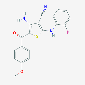 4-Amino-2-(2-fluoroanilino)-5-(4-methoxybenzoyl)-3-thiophenecarbonitrile