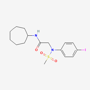 molecular formula C16H23IN2O3S B4593291 N~1~-环庚基-N~2~-(4-碘苯基)-N~2~-(甲磺酰)甘氨酰胺 