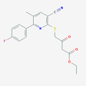Ethyl 4-{[3-cyano-6-(4-fluorophenyl)-5-methylpyridin-2-yl]sulfanyl}-3-oxobutanoate