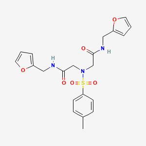 molecular formula C21H23N3O6S B4593300 2,2'-{[(4-甲苯磺酰基)亚氨基]双[N-(2-呋喃基甲基)乙酰胺]} 