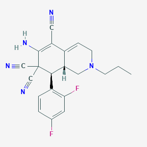 6-amino-8-(2,4-difluorophenyl)-2-propyl-2,3,8,8a-tetrahydro-5,7,7(1H)-isoquinolinetricarbonitrile