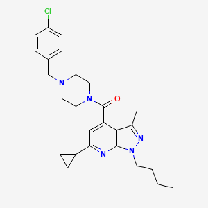 (1-BUTYL-6-CYCLOPROPYL-3-METHYL-1H-PYRAZOLO[3,4-B]PYRIDIN-4-YL)[4-(4-CHLOROBENZYL)PIPERAZINO]METHANONE