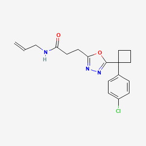 N-allyl-3-{5-[1-(4-chlorophenyl)cyclobutyl]-1,3,4-oxadiazol-2-yl}propanamide