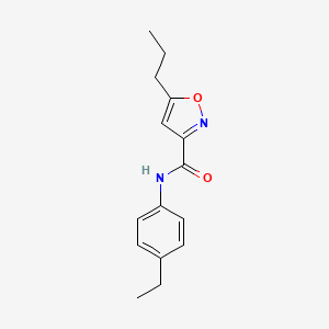 molecular formula C15H18N2O2 B4593338 N-(4-ethylphenyl)-5-propyl-3-isoxazolecarboxamide 