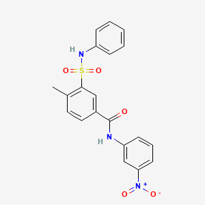 molecular formula C20H17N3O5S B4593340 4-methyl-N-(3-nitrophenyl)-3-(phenylsulfamoyl)benzamide 