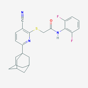 molecular formula C24H23F2N3OS B459335 2-{[6-(1-adamantyl)-3-cyano-2-pyridinyl]sulfanyl}-N-(2,6-difluorophenyl)acetamide CAS No. 445266-21-7