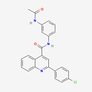 N-(3-acetamidophenyl)-2-(4-chlorophenyl)quinoline-4-carboxamide