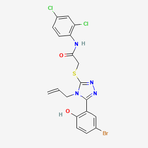 molecular formula C19H15BrCl2N4O2S B4593361 2-{[4-烯丙基-5-(5-溴-2-羟苯基)-4H-1,2,4-三唑-3-基]硫代}-N-(2,4-二氯苯基)乙酰胺 