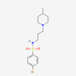 molecular formula C15H23BrN2O2S B4593378 4-溴-N-[3-(4-甲基-1-哌啶基)丙基]苯磺酰胺 