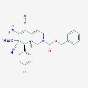 benzyl 6-amino-8-(4-chlorophenyl)-5,7,7-tricyano-3,7,8,8a-tetrahydro-2(1H)-isoquinolinecarboxylate