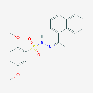 molecular formula C20H20N2O4S B4593420 2,5-二甲氧基-N'-[1-(1-萘基)乙叉基]苯磺酰肼 