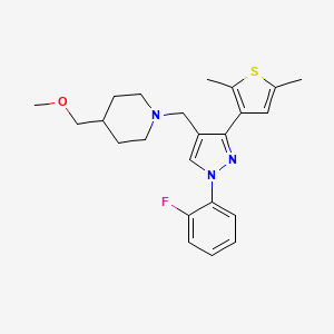 molecular formula C23H28FN3OS B4593423 1-{[3-(2,5-dimethyl-3-thienyl)-1-(2-fluorophenyl)-1H-pyrazol-4-yl]methyl}-4-(methoxymethyl)piperidine 