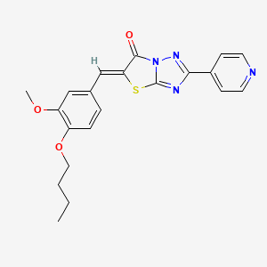 molecular formula C21H20N4O3S B4593444 5-(4-丁氧基-3-甲氧基苄叉亚甲基)-2-(4-吡啶基)[1,3]噻唑并[3,2-b][1,2,4]三唑-6(5H)-酮 