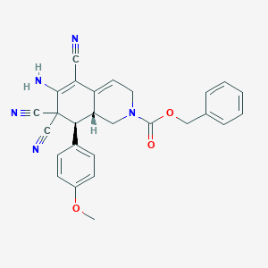 benzyl 6-amino-5,7,7-tricyano-8-(4-methoxyphenyl)-3,7,8,8a-tetrahydro-2(1H)-isoquinolinecarboxylate
