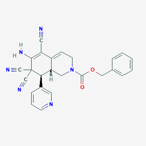 benzyl 6-amino-5,7,7-tricyano-8-(3-pyridinyl)-3,7,8,8a-tetrahydro-2(1H)-isoquinolinecarboxylate