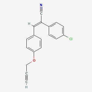 molecular formula C18H12ClNO B4593473 (E)-2-(4-chlorophenyl)-3-(4-prop-2-ynoxyphenyl)prop-2-enenitrile 