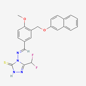 molecular formula C22H18F2N4O2S B4593480 5-(二氟甲基)-4-({4-甲氧基-3-[(2-萘氧基)甲基]苯亚甲基}氨基)-4H-1,2,4-三唑-3-硫醇 