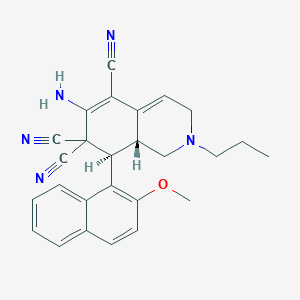 6-amino-8-(2-methoxy-1-naphthyl)-2-propyl-2,3,8,8a-tetrahydro-5,7,7(1H)-isoquinolinetricarbonitrile