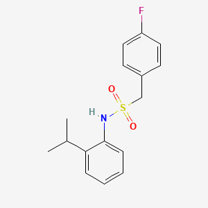 molecular formula C16H18FNO2S B4593527 1-(4-fluorophenyl)-N-[2-(propan-2-yl)phenyl]methanesulfonamide 