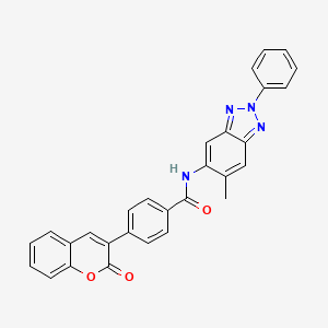 molecular formula C29H20N4O3 B4593537 N-(6-methyl-2-phenyl-2H-1,2,3-benzotriazol-5-yl)-4-(2-oxo-2H-chromen-3-yl)benzamide 