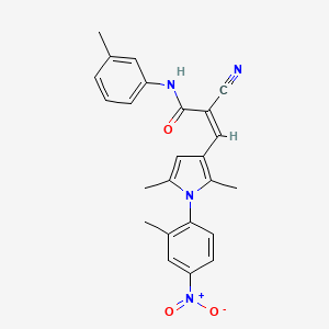 molecular formula C24H22N4O3 B4593541 (2Z)-2-cyano-3-[2,5-dimethyl-1-(2-methyl-4-nitrophenyl)-1H-pyrrol-3-yl]-N-(3-methylphenyl)prop-2-enamide 