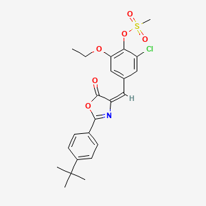 4-{[2-(4-tert-butylphenyl)-5-oxo-1,3-oxazol-4(5H)-ylidene]methyl}-2-chloro-6-ethoxyphenyl methanesulfonate