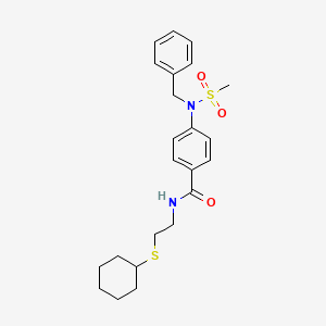 molecular formula C23H30N2O3S2 B4593562 4-[苄基(甲磺酰)氨基]-N-[2-(环己硫基)乙基]苯甲酰胺 